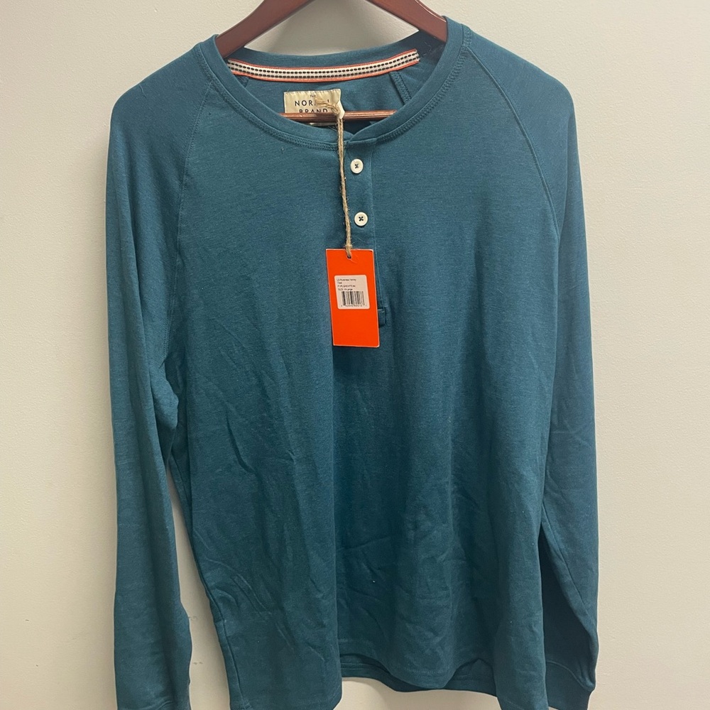 The Normal Brand Blue Long Sleeve Tee Casual Knit